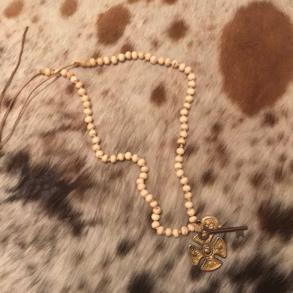 Bone necklace with 3 charms!!!